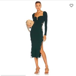 Self Portrait Lace Trimmed Rib Knit Midi dress . Size M